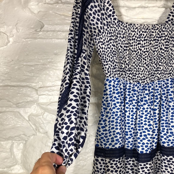 Foxiedox long sleeve blue pattern dress - Picture 3 of 8